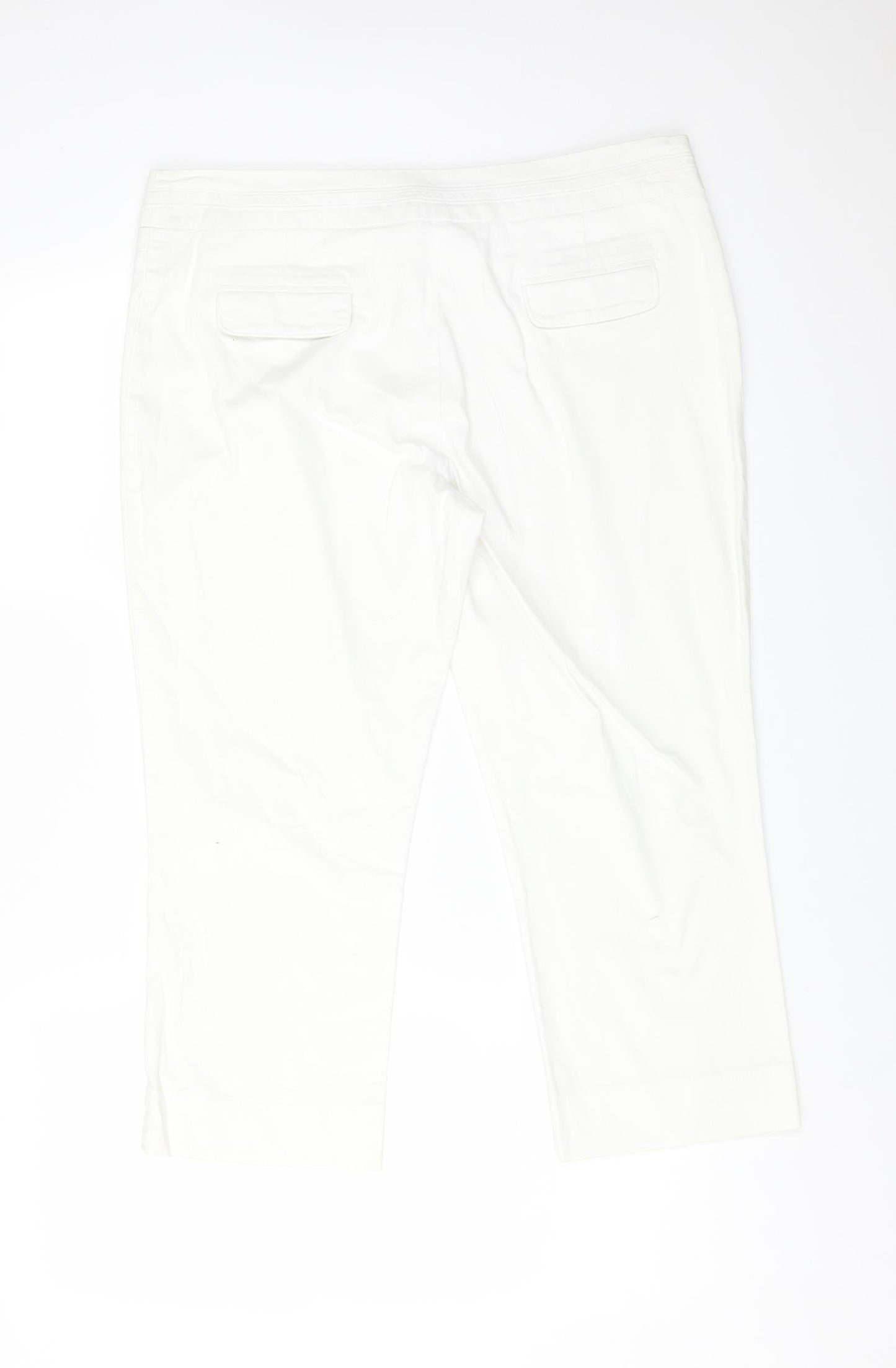E-vie Womens White  Cotton Cropped Trousers Size 14 L21 in Regular