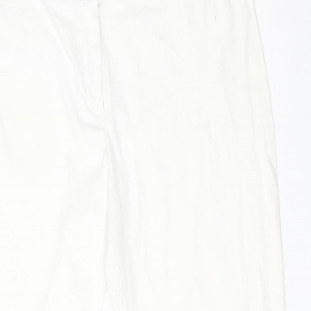 E-vie Womens White  Cotton Cropped Trousers Size 14 L21 in Regular