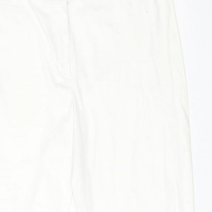 E-vie Womens White  Cotton Cropped Trousers Size 14 L21 in Regular