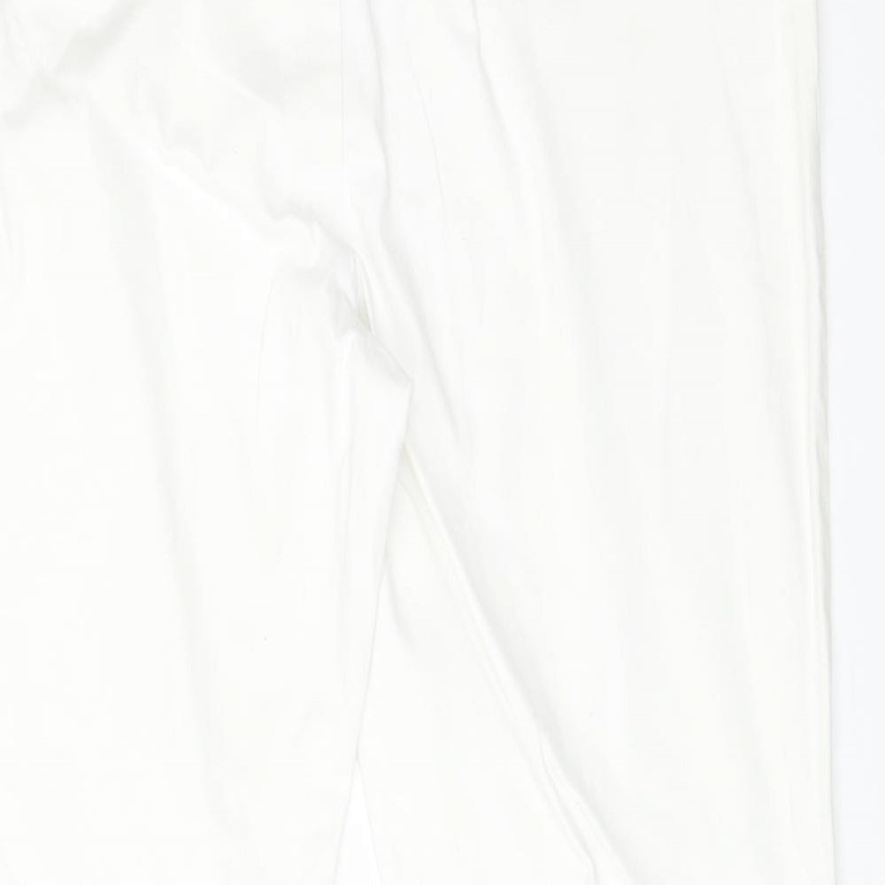 E-vie Womens White  Cotton Cropped Trousers Size 14 L21 in Regular