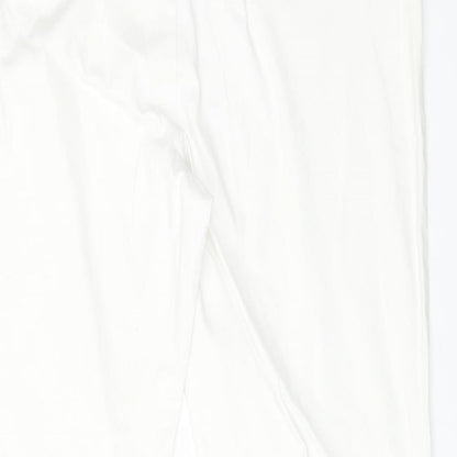 E-vie Womens White  Cotton Cropped Trousers Size 14 L21 in Regular
