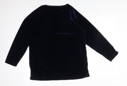 CLAIRE NEUVILLE Womens Black  Polyester Basic T-Shirt Size 16 Round Neck