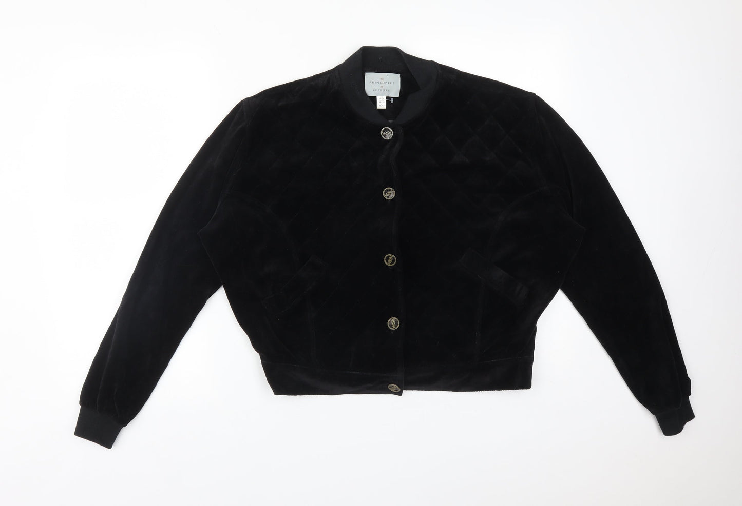 Principles Womens Black Argyle/Diamond  Jacket  Size 12