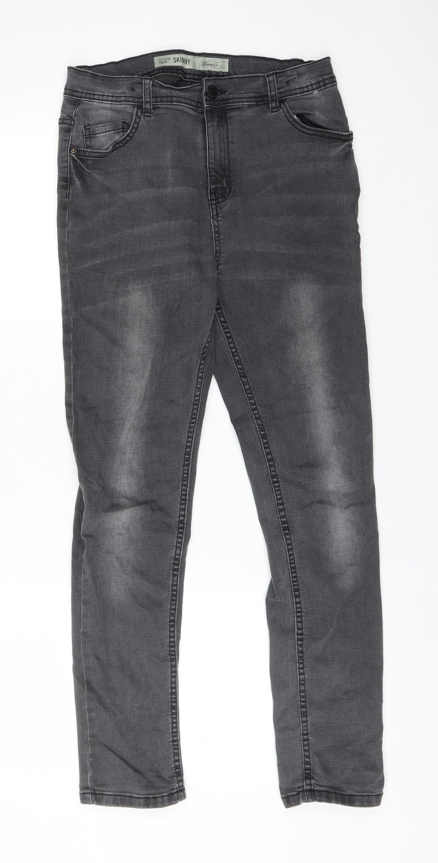 DENIM CO Girls Grey  Cotton Skinny Jeans Size 12-13 Years  Regular