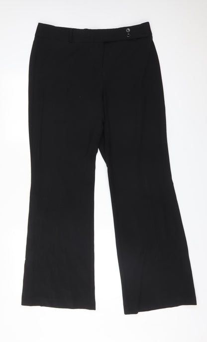 George Womens Black  Polyester Trousers  Size 14 L32 in Regular