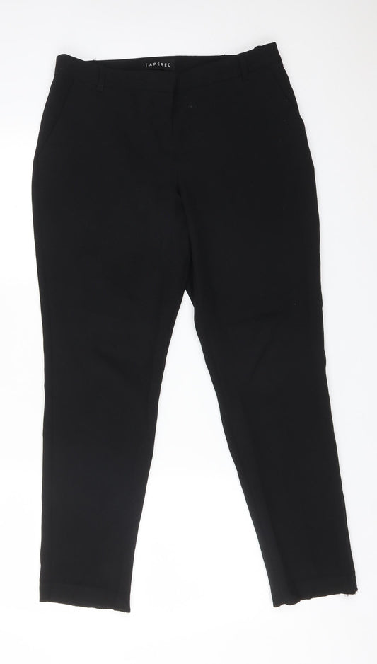 Womens UK Size 10 Peacocks Regular Fit  Black Trousers