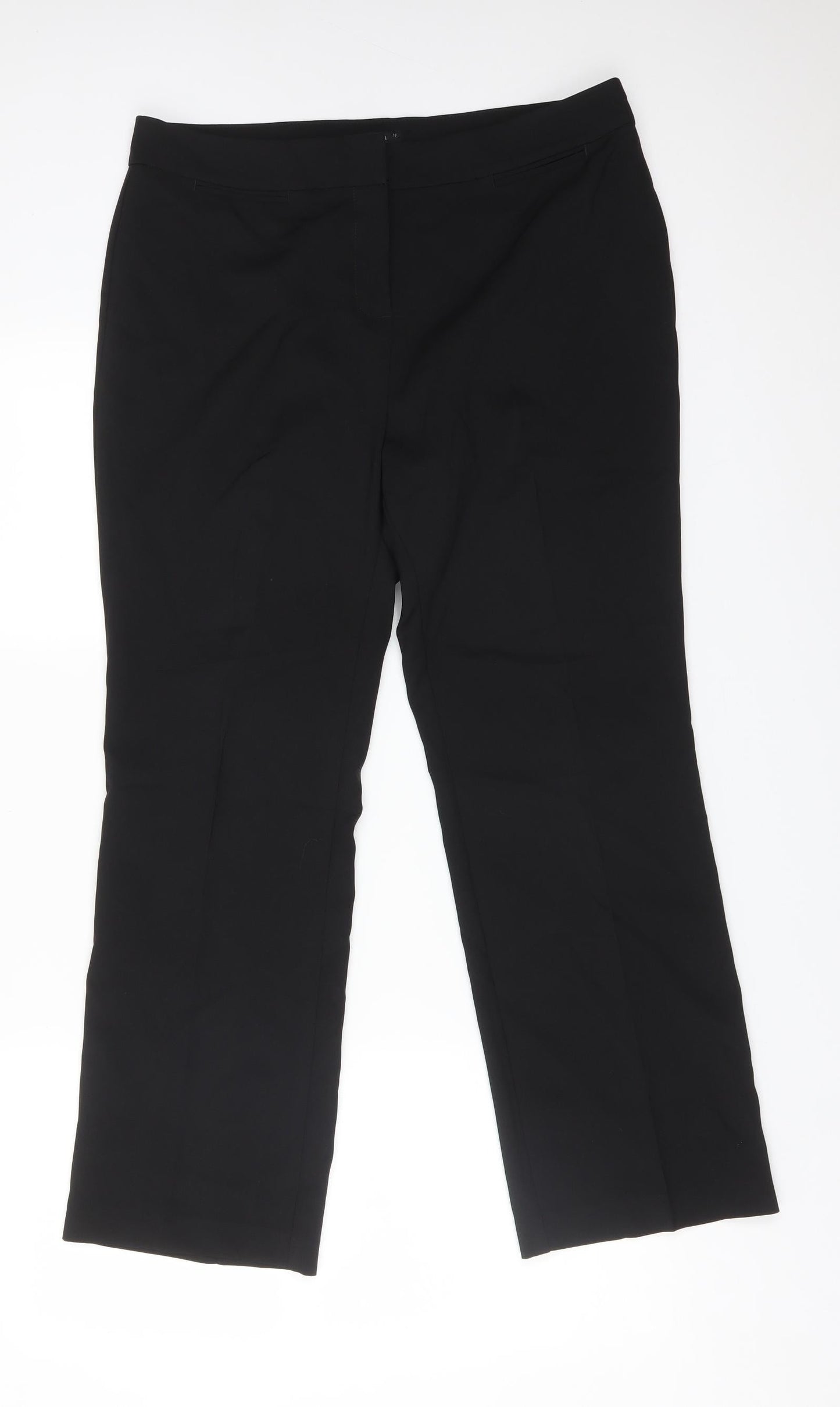 Womens UK Size 12 Papaya Regular Fit Dress Pants Black Trousers