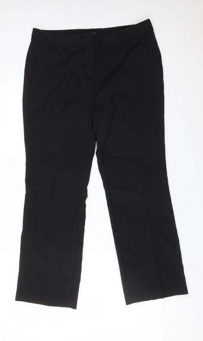 Womens UK Size 12 Papaya Regular Fit Dress Pants Black Trousers