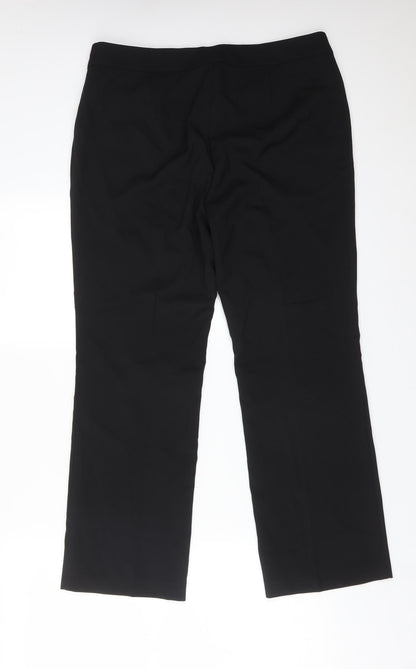 Womens UK Size 12 Papaya Regular Fit Dress Pants Black Trousers