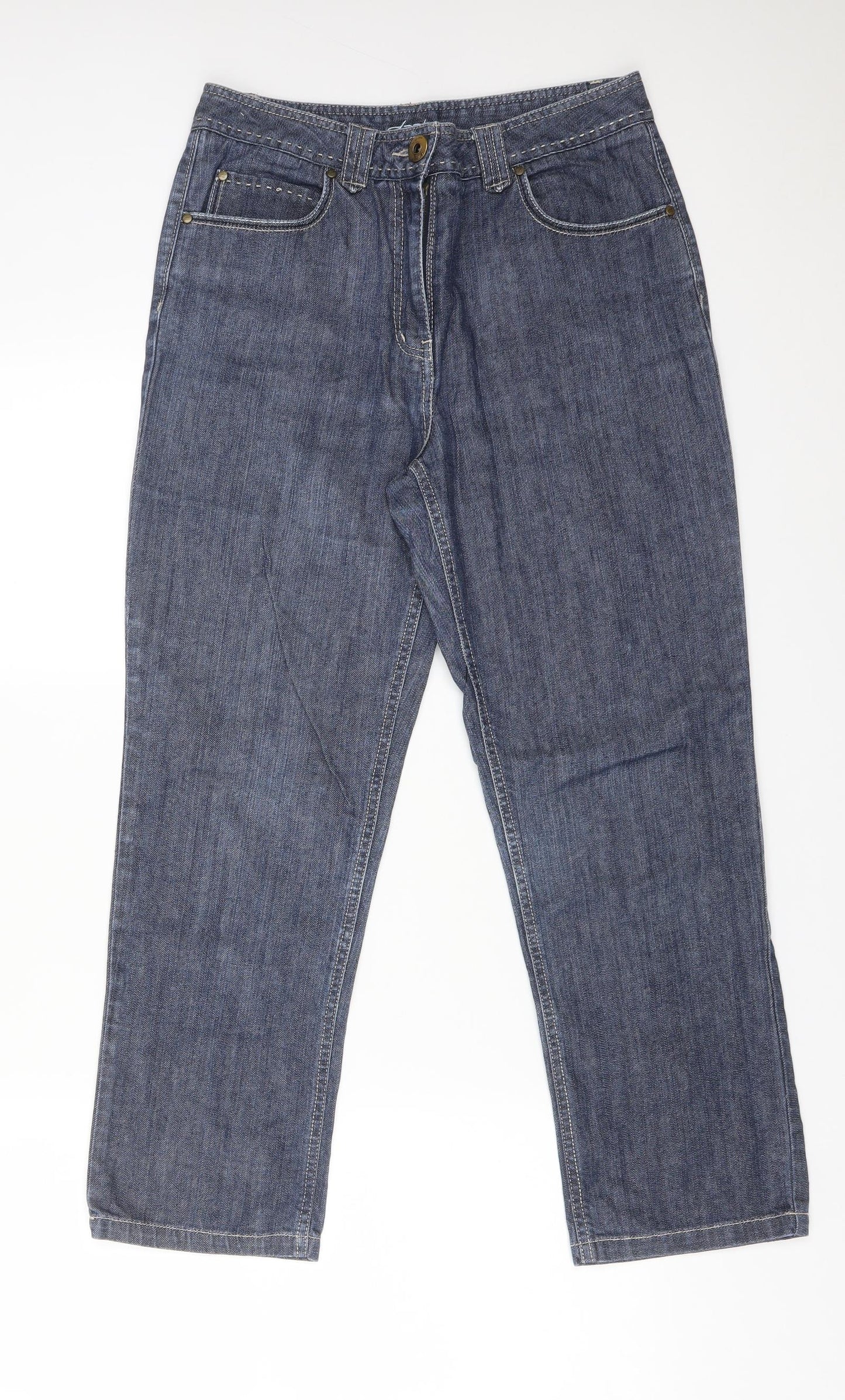 DASH Womens Blue  Cotton Straight Jeans Size 10 L25 in Regular