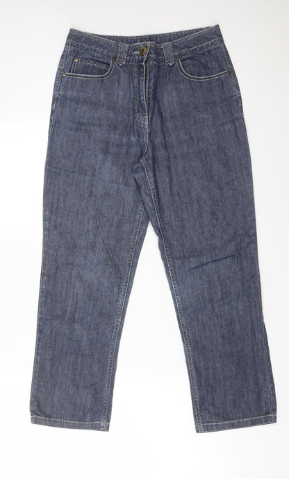 DASH Womens Blue  Cotton Straight Jeans Size 10 L25 in Regular