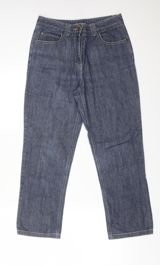 DASH Womens Blue  Cotton Straight Jeans Size 10 L25 in Regular