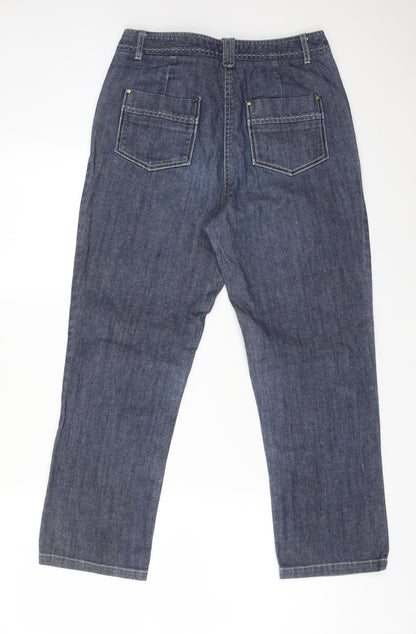 DASH Womens Blue  Cotton Straight Jeans Size 10 L25 in Regular