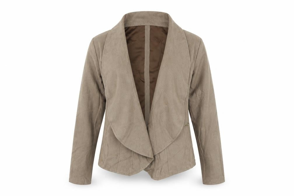 Front view of VIVANCE women’s brown jacket, size UK 12