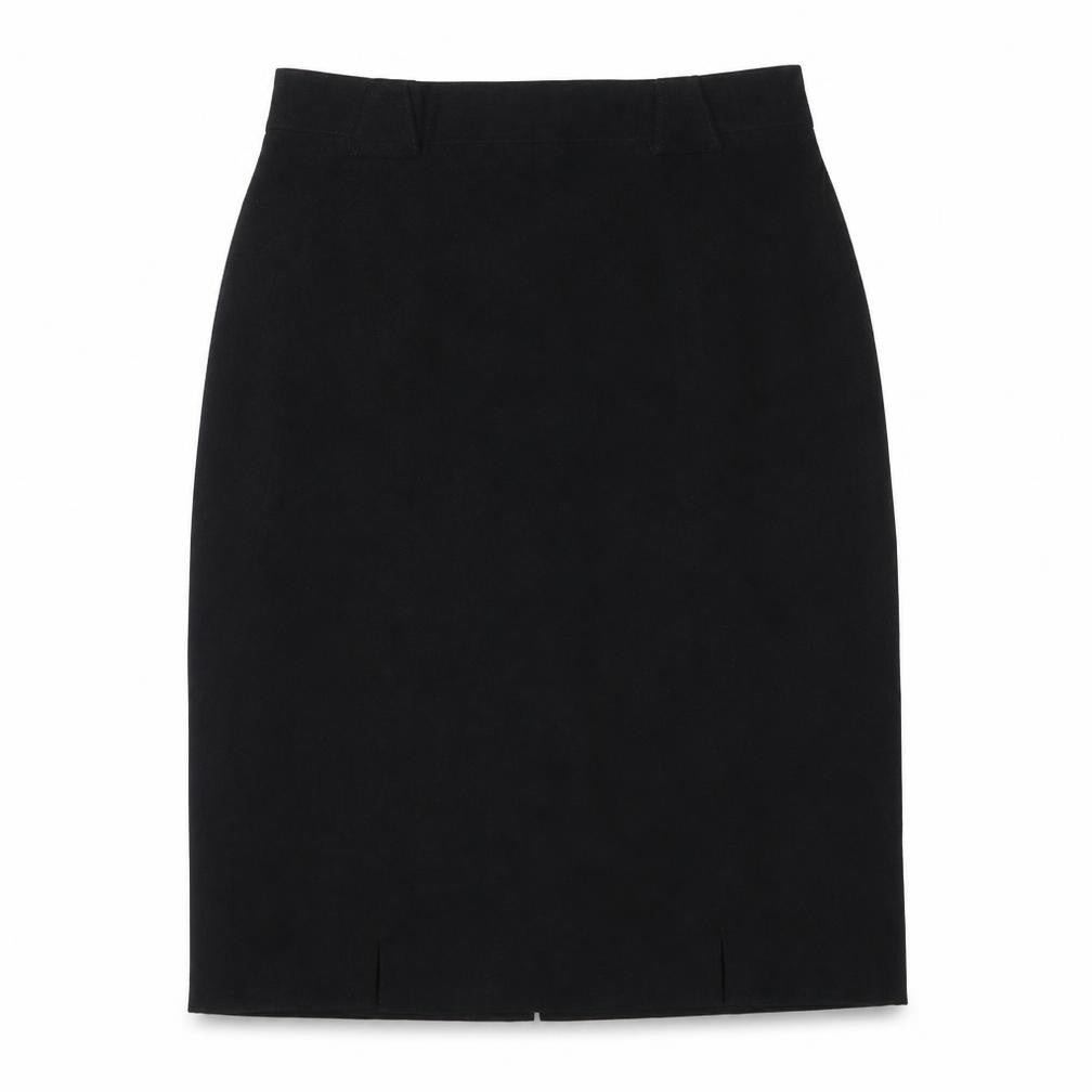 Front view of CEBOLAND women’s black straight & pencil skirt, size UK 12