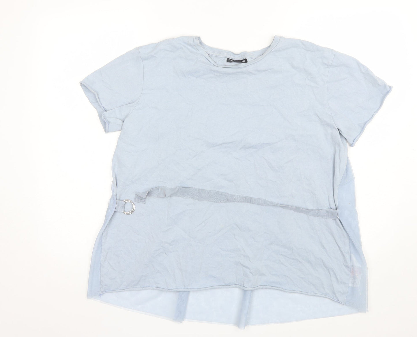 Womens UK Size 10 Topshop Blue Basic T-Shirt