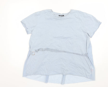 Womens UK Size 10 Topshop Blue Basic T-Shirt