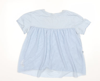 Womens UK Size 10 Topshop Blue Basic T-Shirt