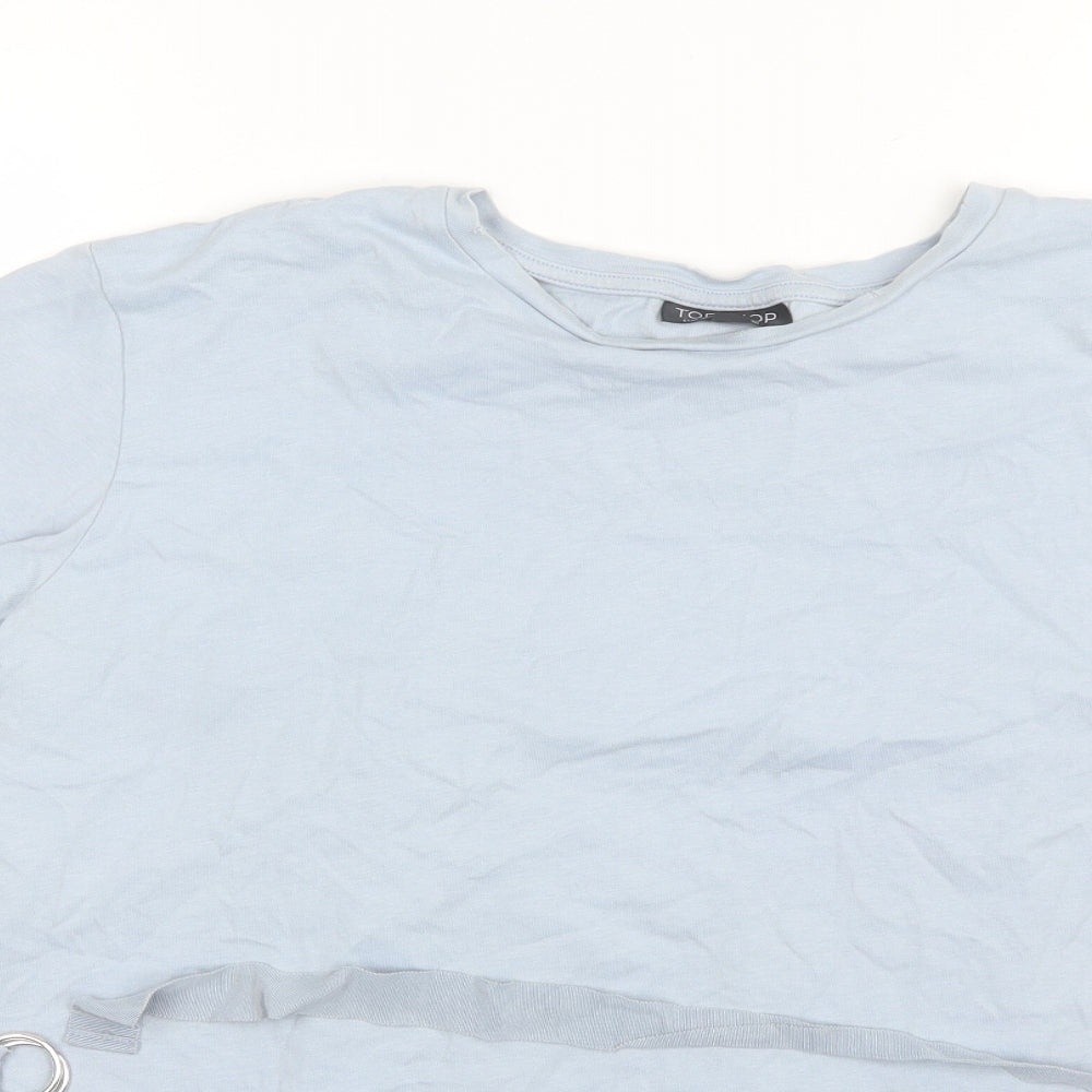 Womens UK Size 10 Topshop Blue Basic T-Shirt