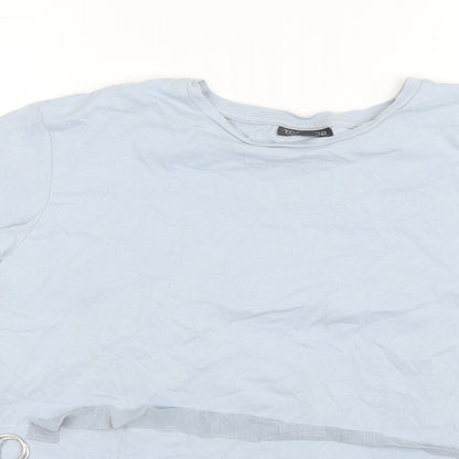 Womens UK Size 10 Topshop Blue Basic T-Shirt