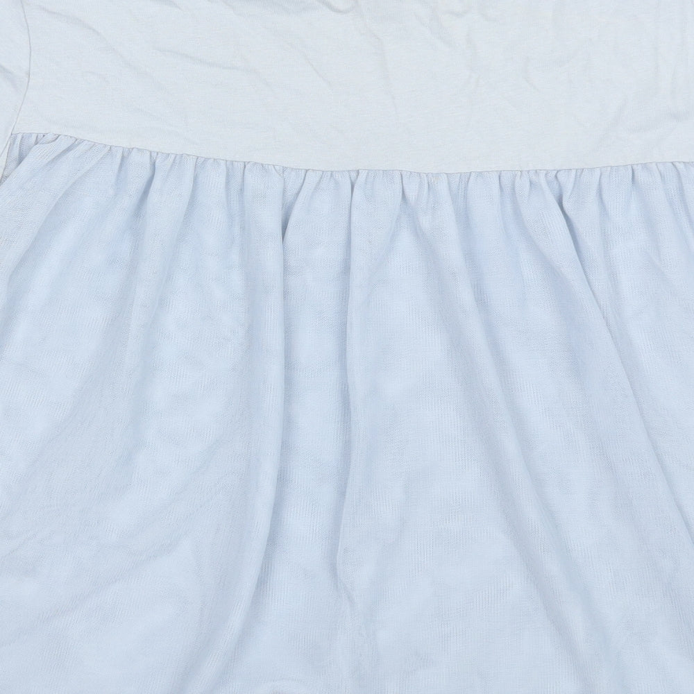 Womens UK Size 10 Topshop Blue Basic T-Shirt
