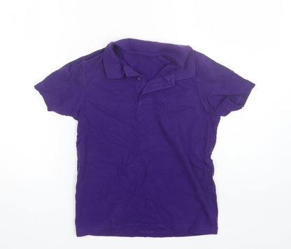 Georgeq Boys Purple  Cotton Basic Polo Size 9-10 Years Collared
