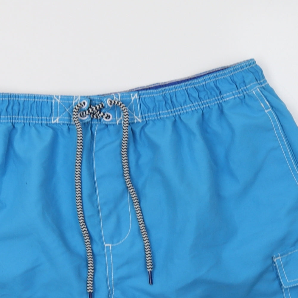Matalan Mens Blue  Polyester Cargo Shorts Size L L7 in Regular