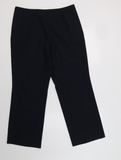 Womens UK Size 14 M&S Regular Fit Dress Pants Blue Trousers