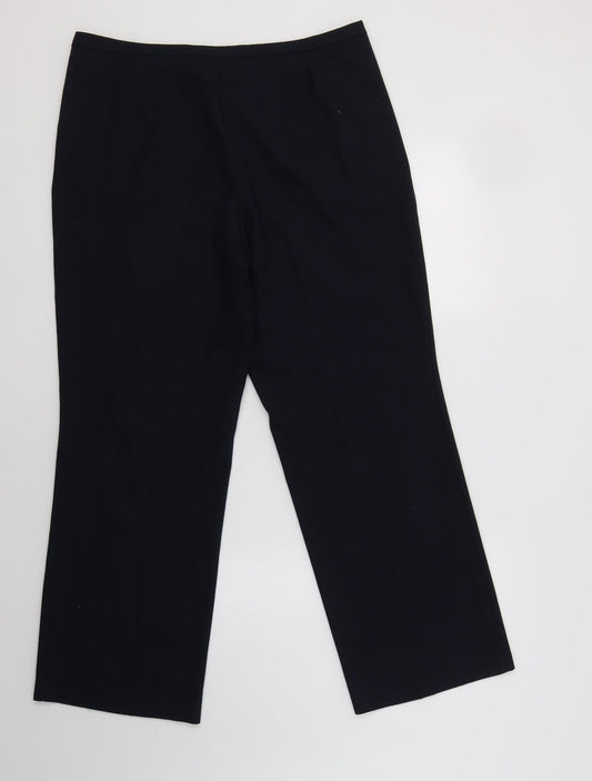 Womens UK Size 14 M&S Regular Fit Dress Pants Blue Trousers