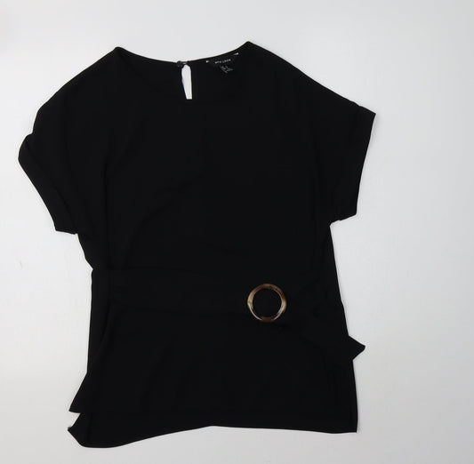 Womens UK Size 10 New Look Black Basic Blouse