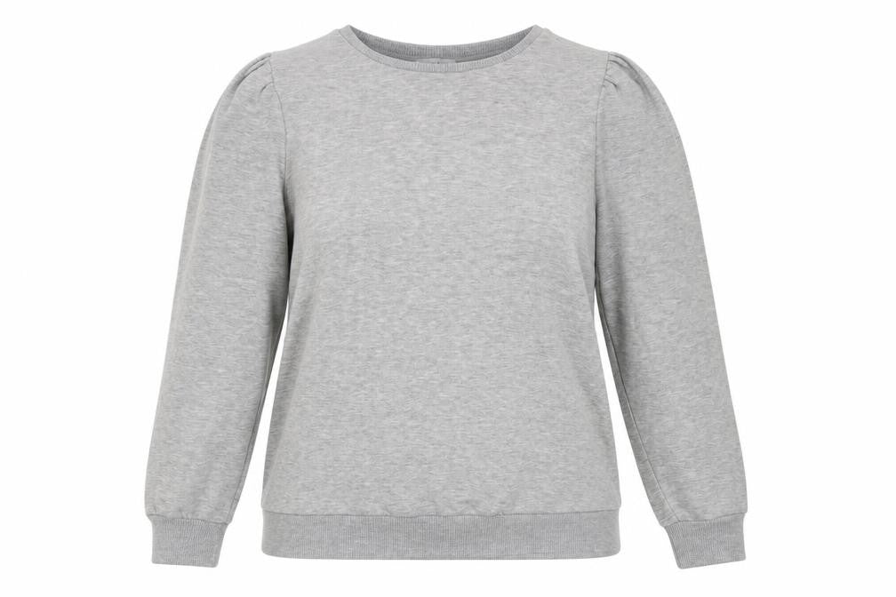 Front view of Papaya women’s grey cotton pullover sweatshirt, size UK 14