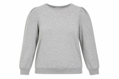 Front view of Papaya women’s grey cotton pullover sweatshirt, size UK 14