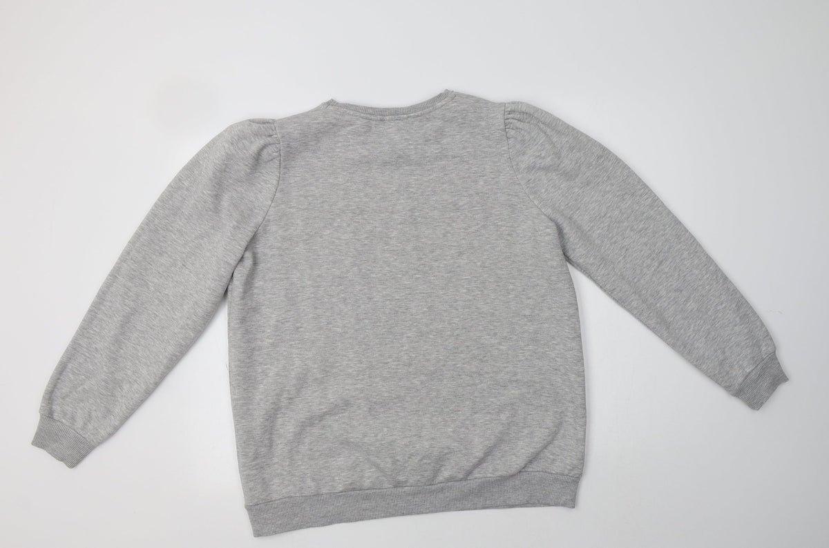 Back view of Papaya women’s grey cotton pullover sweatshirt, size UK 14