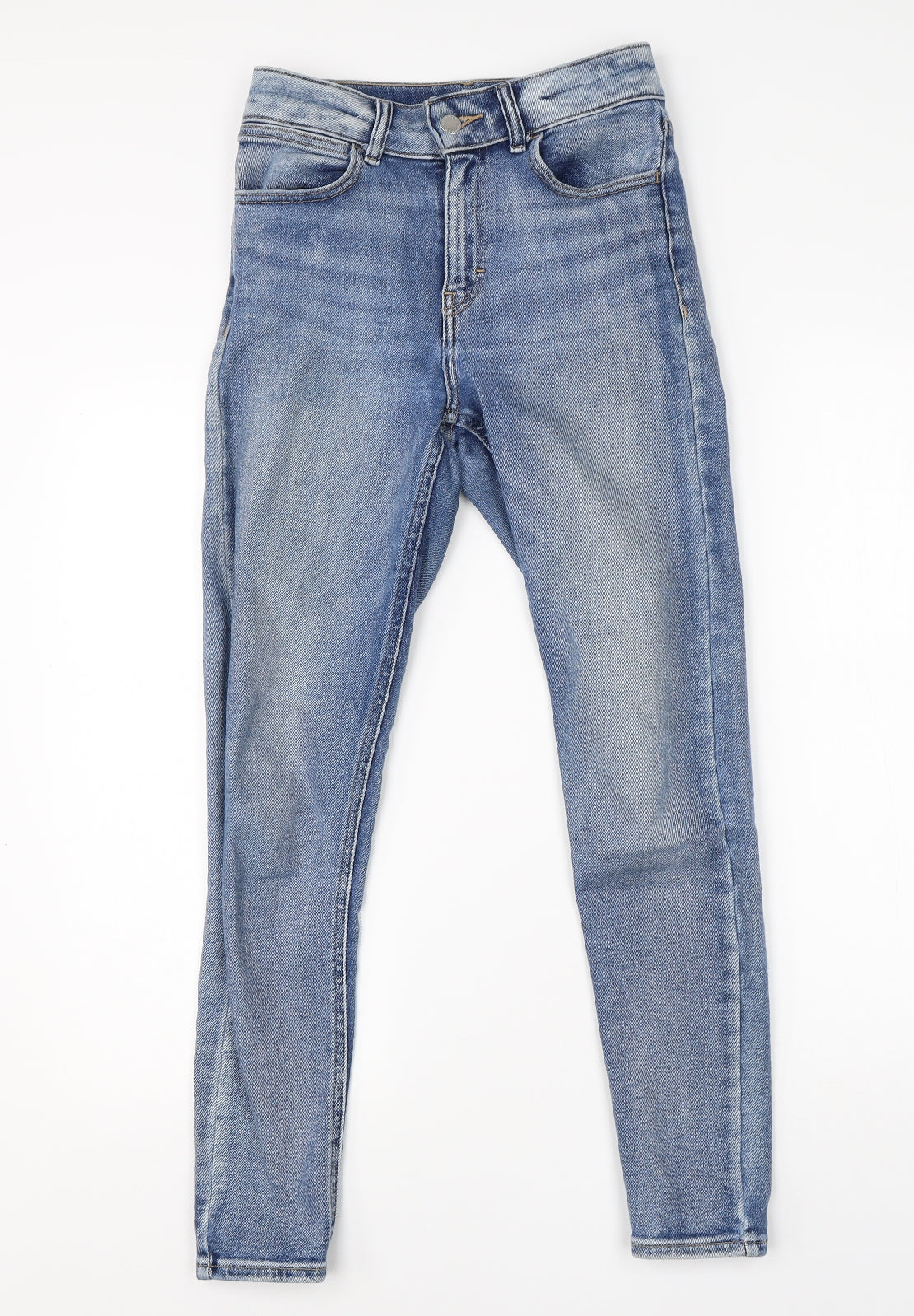 Topshop Womens Blue  Cotton Skinny Jeans Size 26 L26 in Regular