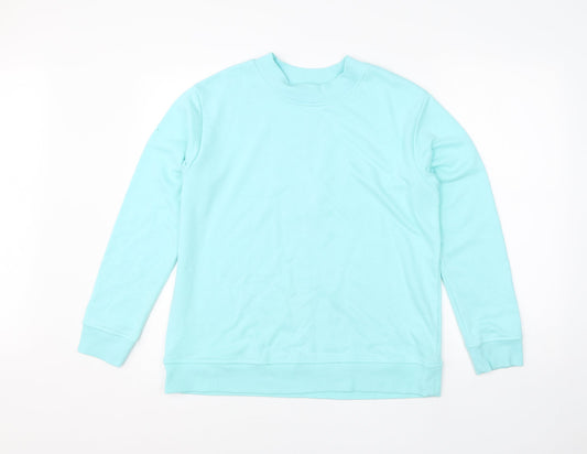 George Womens Blue Round Neck  Cotton Pullover Jumper Size 12