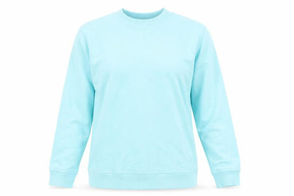 Front view of George women’s blue round neck cotton jumper, size UK 12