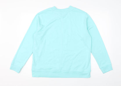 George Womens Blue Round Neck  Cotton Pullover Jumper Size 12