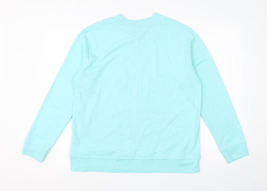 George Womens Blue Round Neck  Cotton Pullover Jumper Size 12