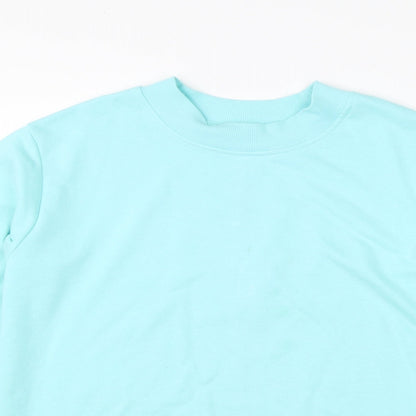 George Womens Blue Round Neck  Cotton Pullover Jumper Size 12