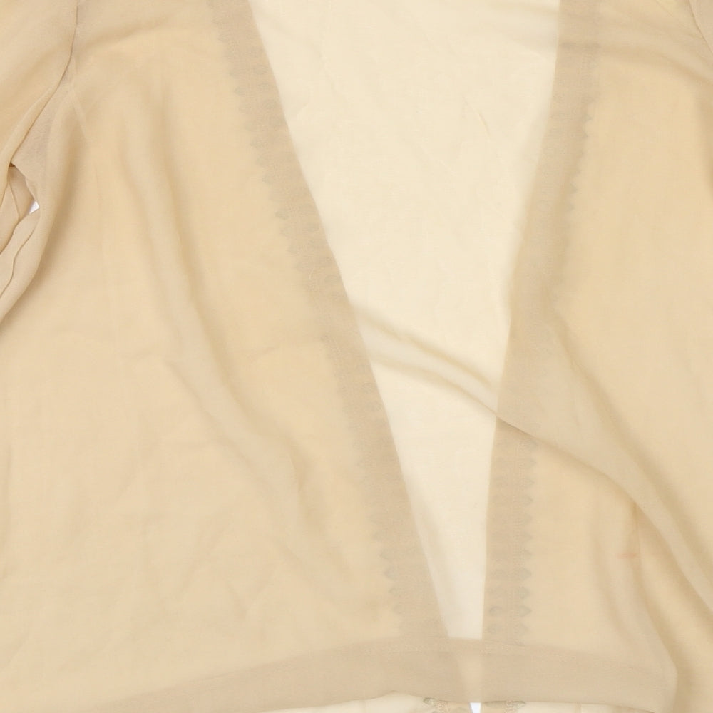 Rare London Womens Beige V-Neck  Polyester Cardigan Jumper Size 6