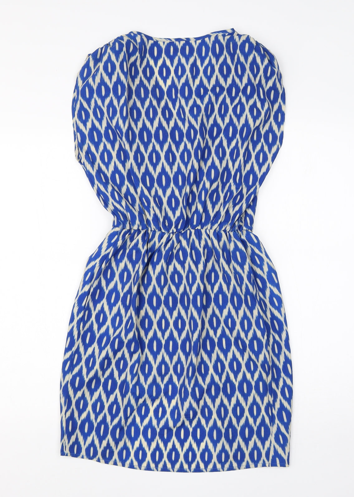 Glamourous Womens Blue Animal Print Polyester A-Line  Size 8  V-Neck