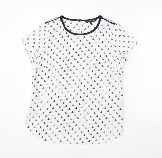 Womens UK Size 10 Debenhams White Basic Blouse