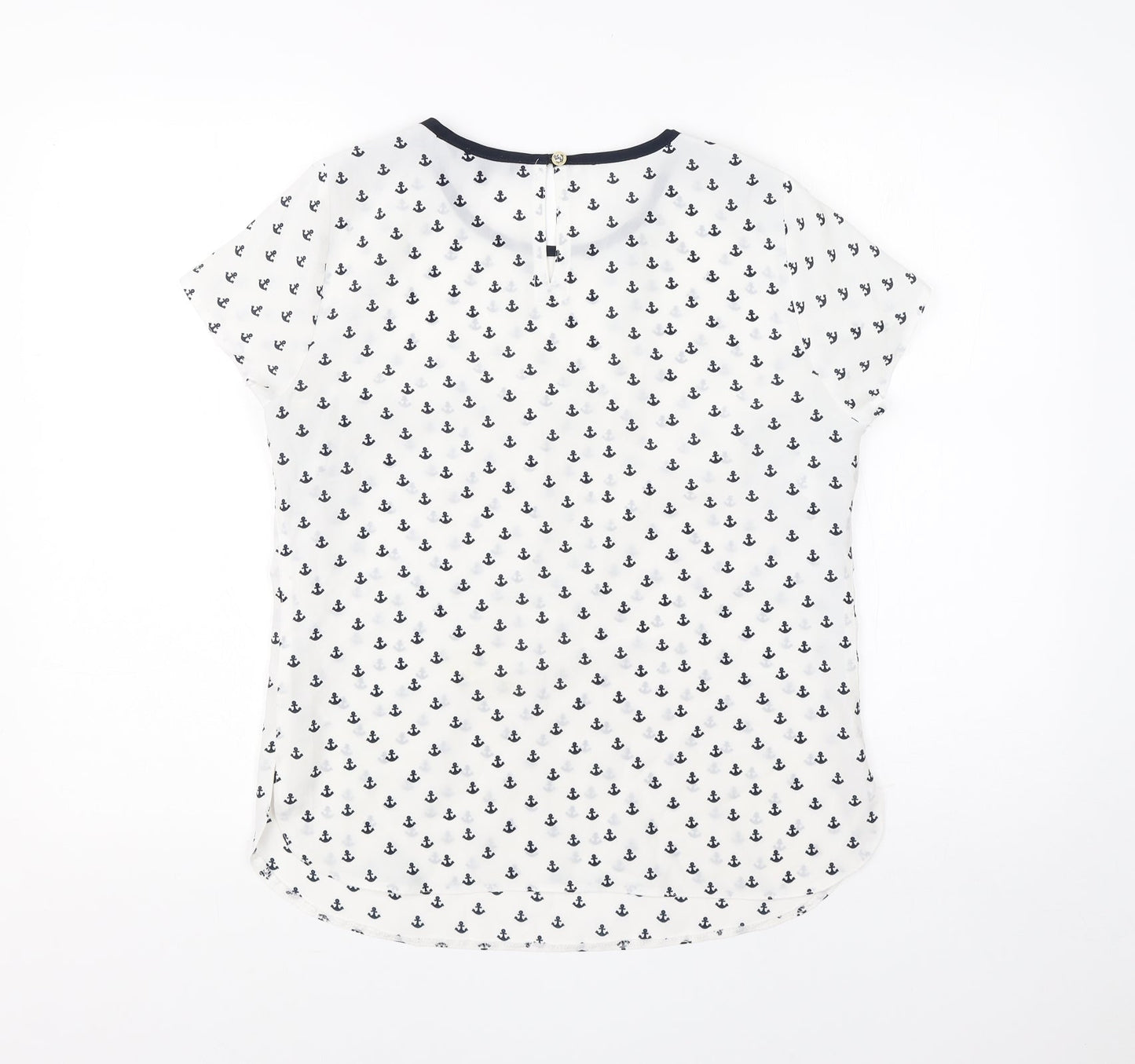 Womens UK Size 10 Debenhams White Basic Blouse