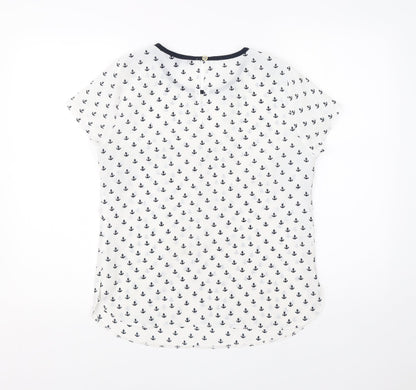 Womens UK Size 10 Debenhams White Basic Blouse