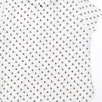 Womens UK Size 10 Debenhams White Basic Blouse