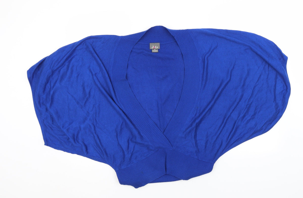 Additional front view of Dots women’s blue v-neck acrylic jumper, size XL