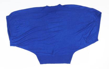 Back view of Dots women’s blue v-neck acrylic jumper, size XL