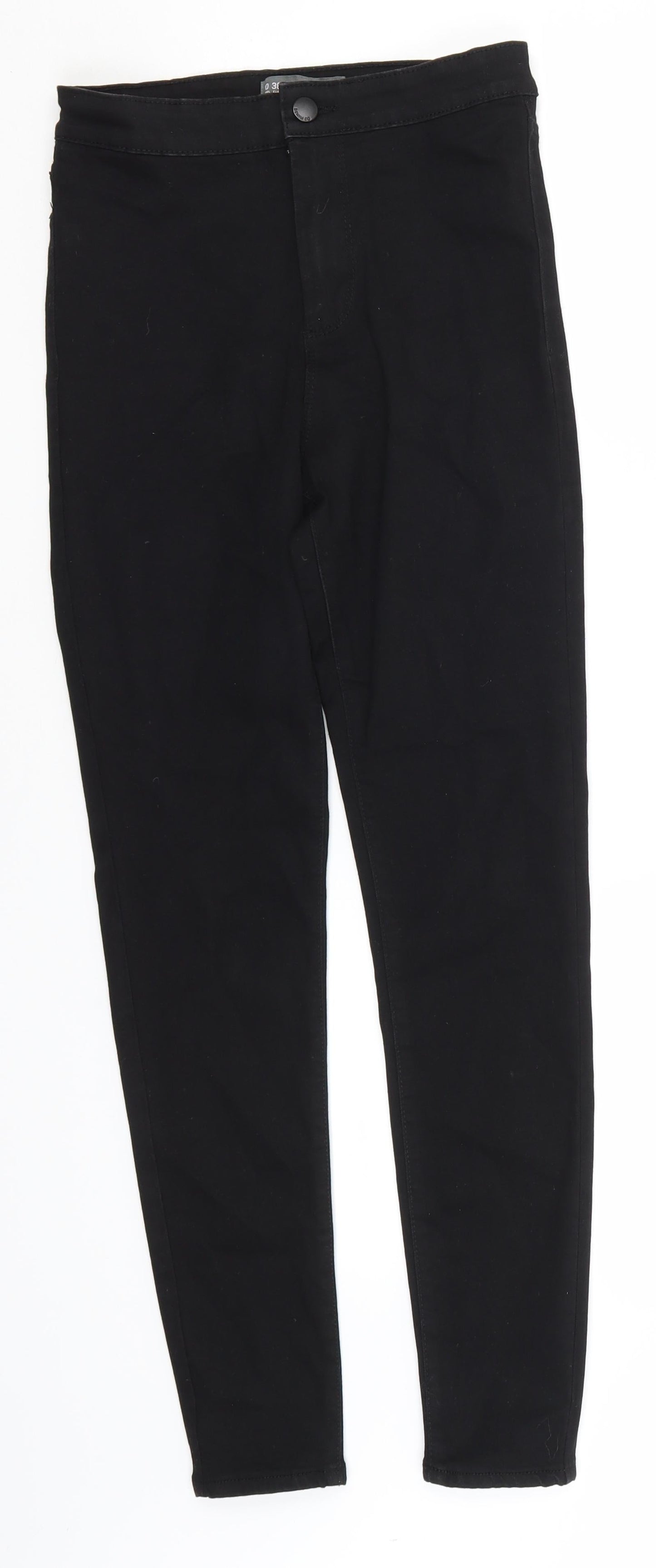 Denim & Co. Womens Black  Cotton Straight Jeans Size 10 L26 in Regular