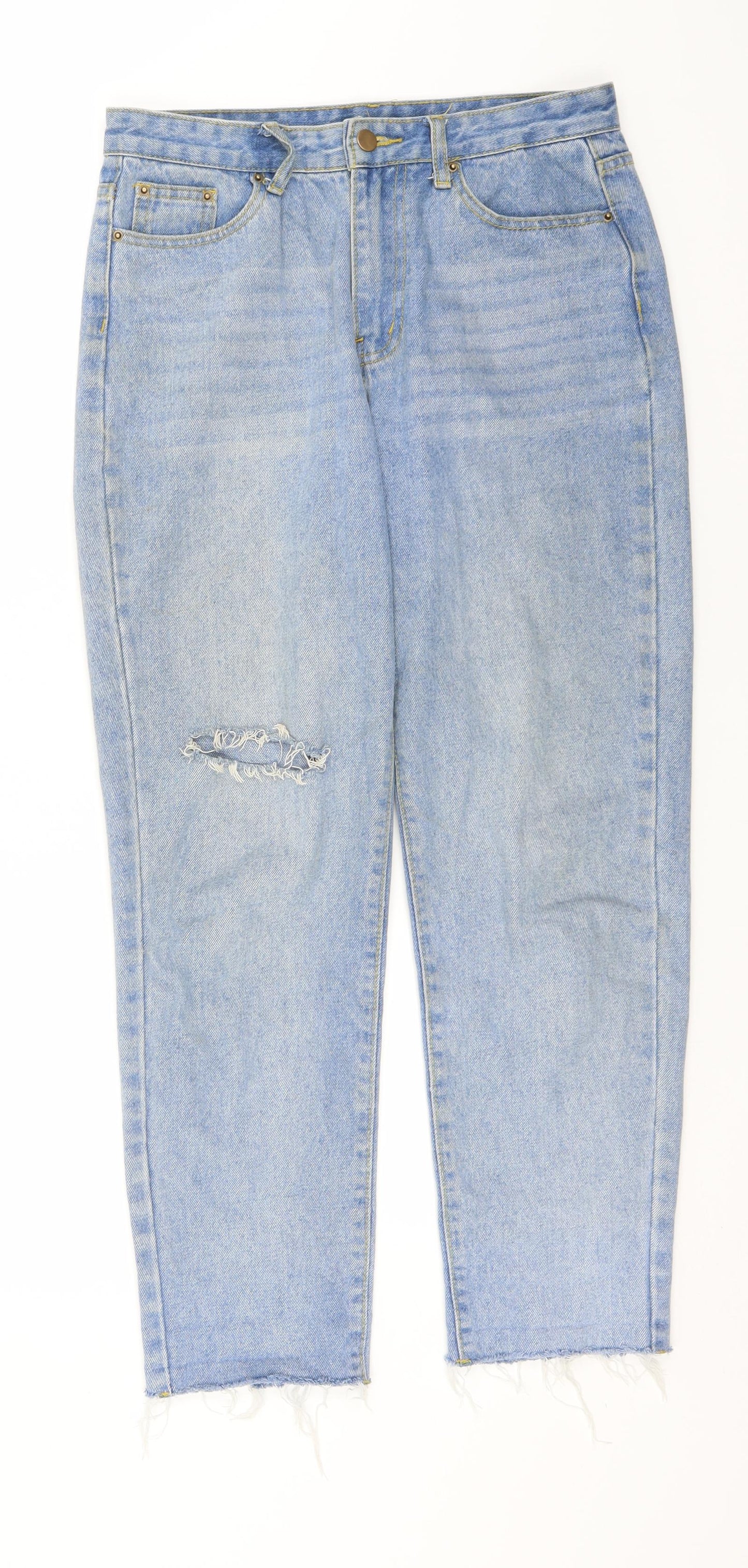 SheIn Womens Blue  Cotton Straight Jeans Size M L30 in Regular