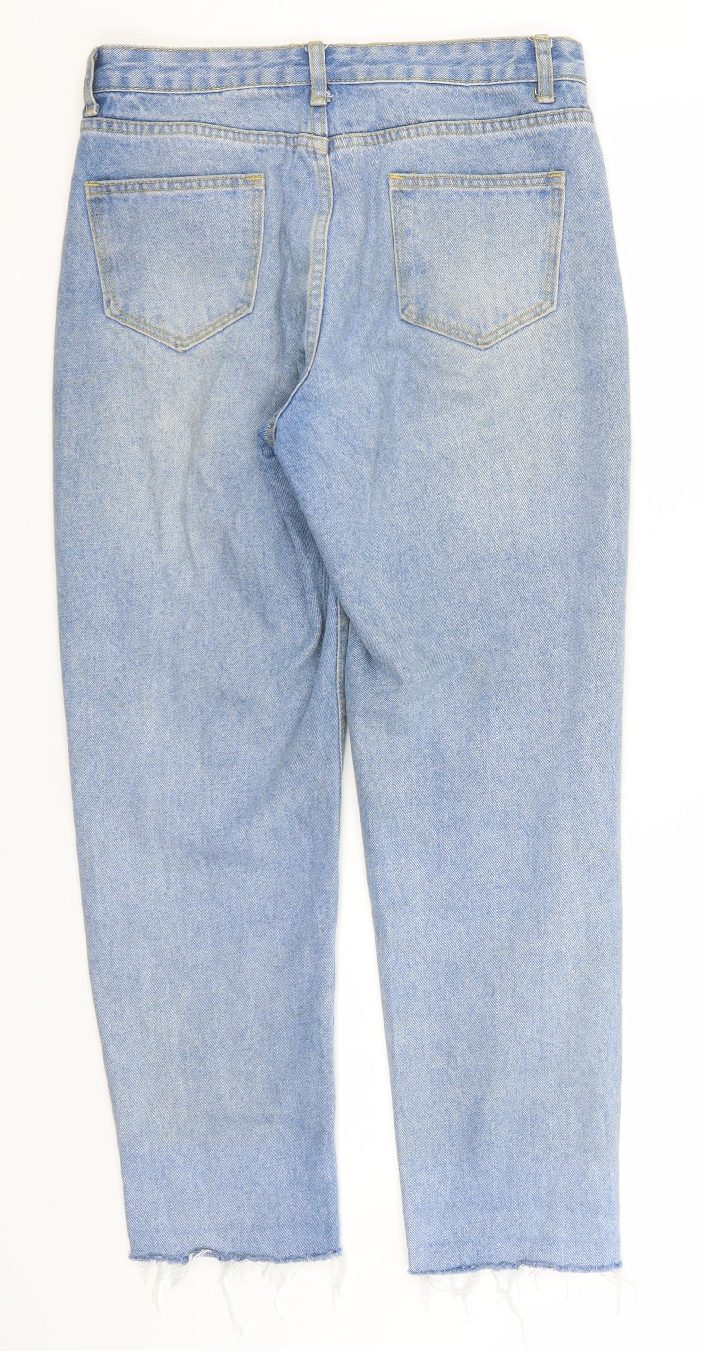 SheIn Womens Blue  Cotton Straight Jeans Size M L30 in Regular